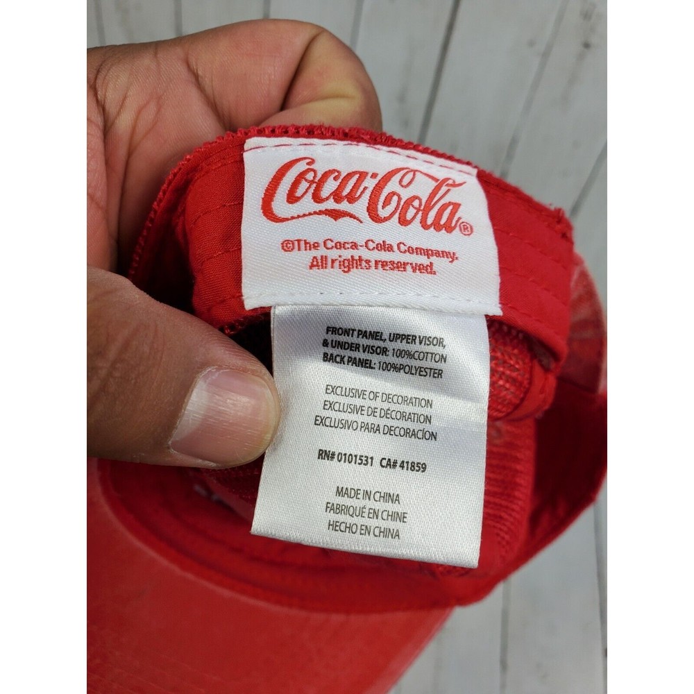 Coca-Cola Slideback Mesh Back Red Hat Drink Coke Tokyo Japan Red Adjustable Nice - Picture 10 of 11